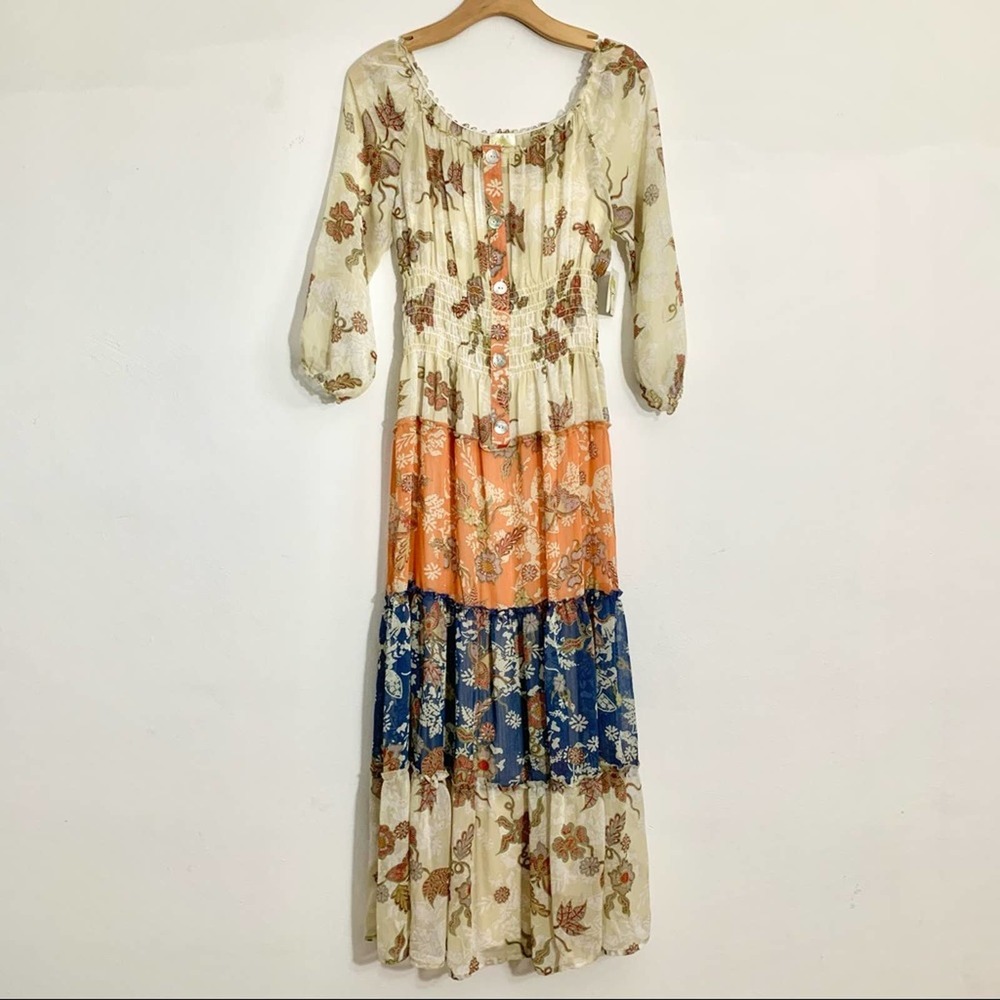 Anthropologie Bohemian Long Floral Dress S